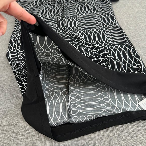 ENFOCUS Studio Shift Dress Black & White Short Sleeve Size 6 Stretch Round‎ Neck - Picture 8 of 13